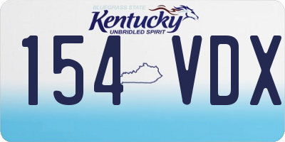 KY license plate 154VDX