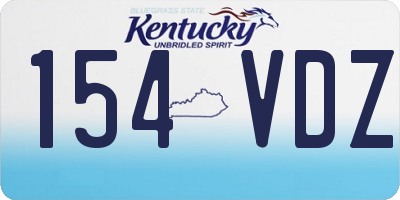KY license plate 154VDZ