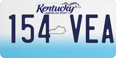 KY license plate 154VEA