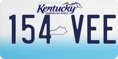 KY license plate 154VEE