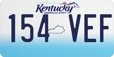 KY license plate 154VEF