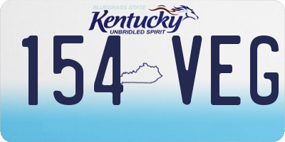 KY license plate 154VEG