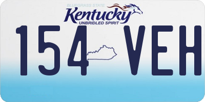 KY license plate 154VEH