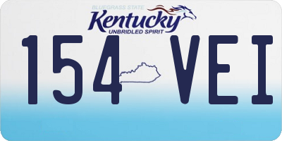 KY license plate 154VEI
