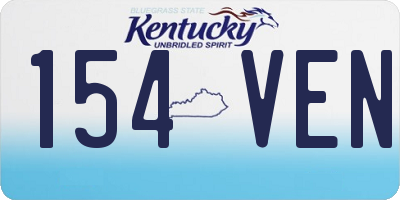 KY license plate 154VEN