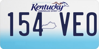 KY license plate 154VEO