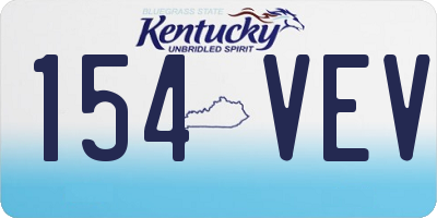 KY license plate 154VEV