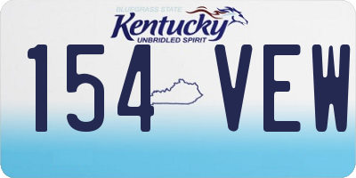 KY license plate 154VEW