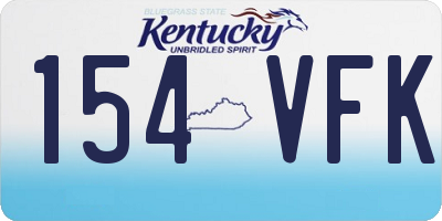KY license plate 154VFK
