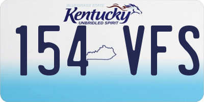 KY license plate 154VFS