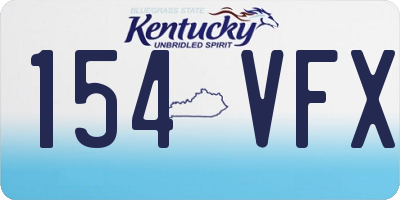KY license plate 154VFX