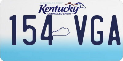 KY license plate 154VGA