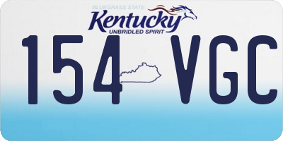 KY license plate 154VGC