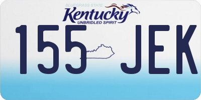 KY license plate 155JEK