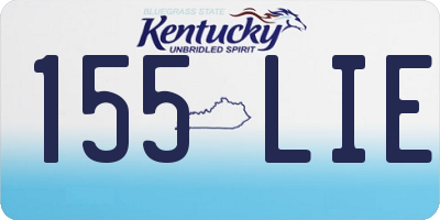 KY license plate 155LIE