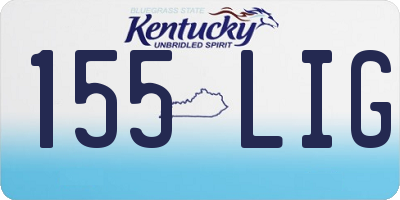KY license plate 155LIG