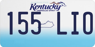 KY license plate 155LIO