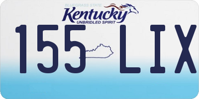KY license plate 155LIX
