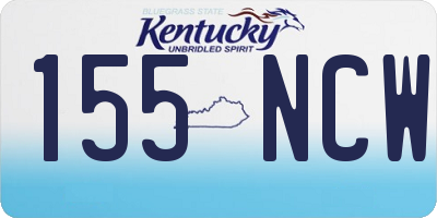 KY license plate 155NCW