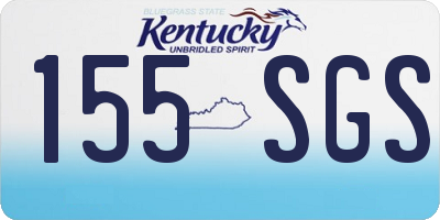 KY license plate 155SGS