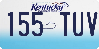 KY license plate 155TUV