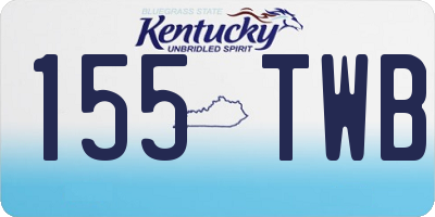 KY license plate 155TWB