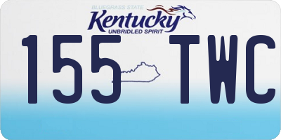 KY license plate 155TWC