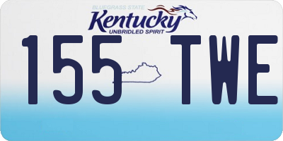KY license plate 155TWE