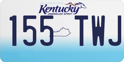 KY license plate 155TWJ