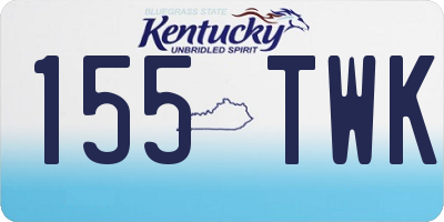KY license plate 155TWK