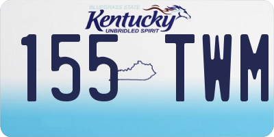 KY license plate 155TWM