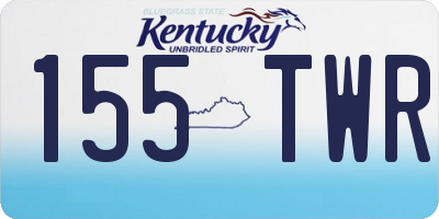KY license plate 155TWR