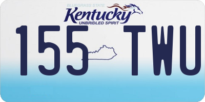 KY license plate 155TWU