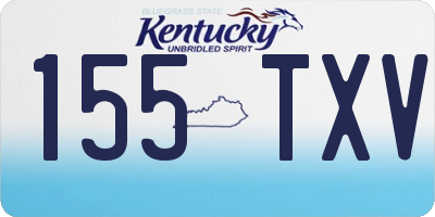 KY license plate 155TXV