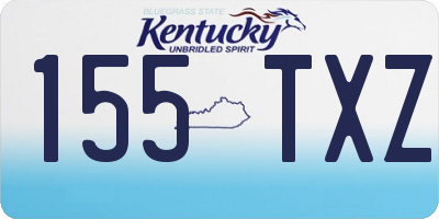 KY license plate 155TXZ