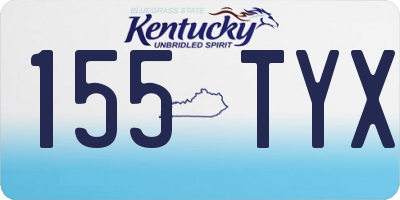 KY license plate 155TYX