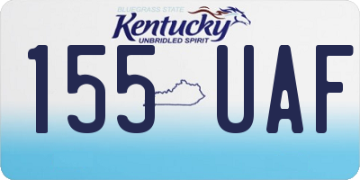 KY license plate 155UAF