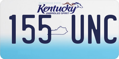KY license plate 155UNC