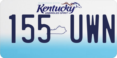 KY license plate 155UWN