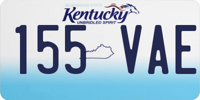 KY license plate 155VAE