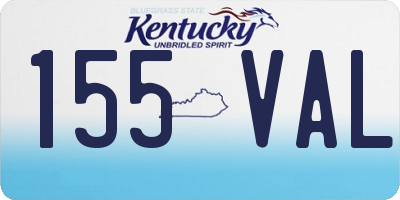 KY license plate 155VAL