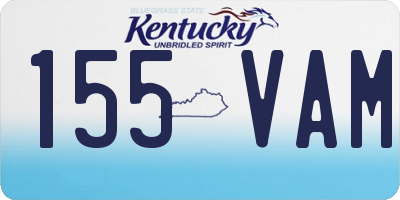 KY license plate 155VAM