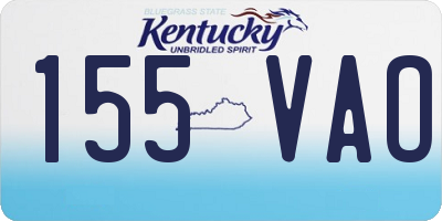 KY license plate 155VAO