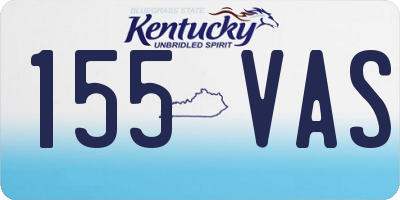 KY license plate 155VAS