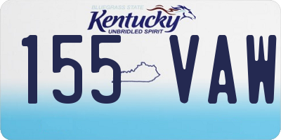 KY license plate 155VAW