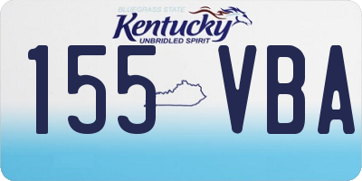 KY license plate 155VBA