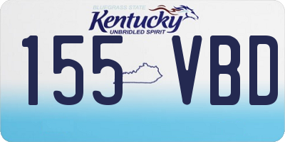 KY license plate 155VBD
