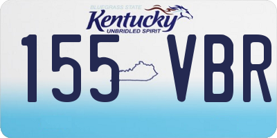 KY license plate 155VBR