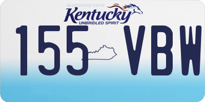 KY license plate 155VBW