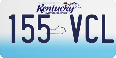 KY license plate 155VCL